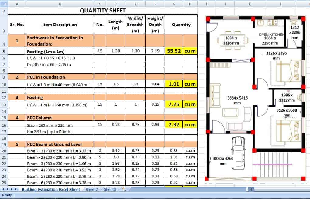 house building estimation templates and downloads