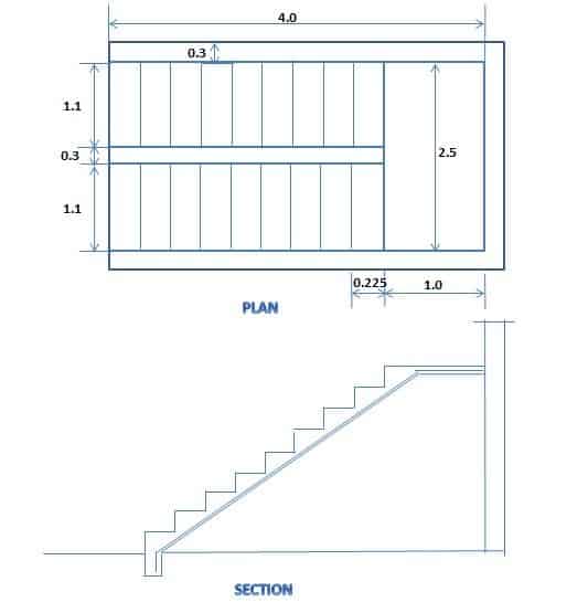 DogLegged Staircase Details And Design Calculation