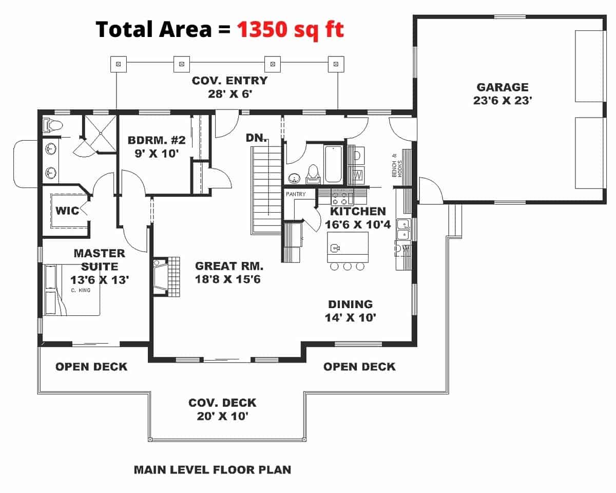 One Bedroom House Plans 21x21 Feet 6