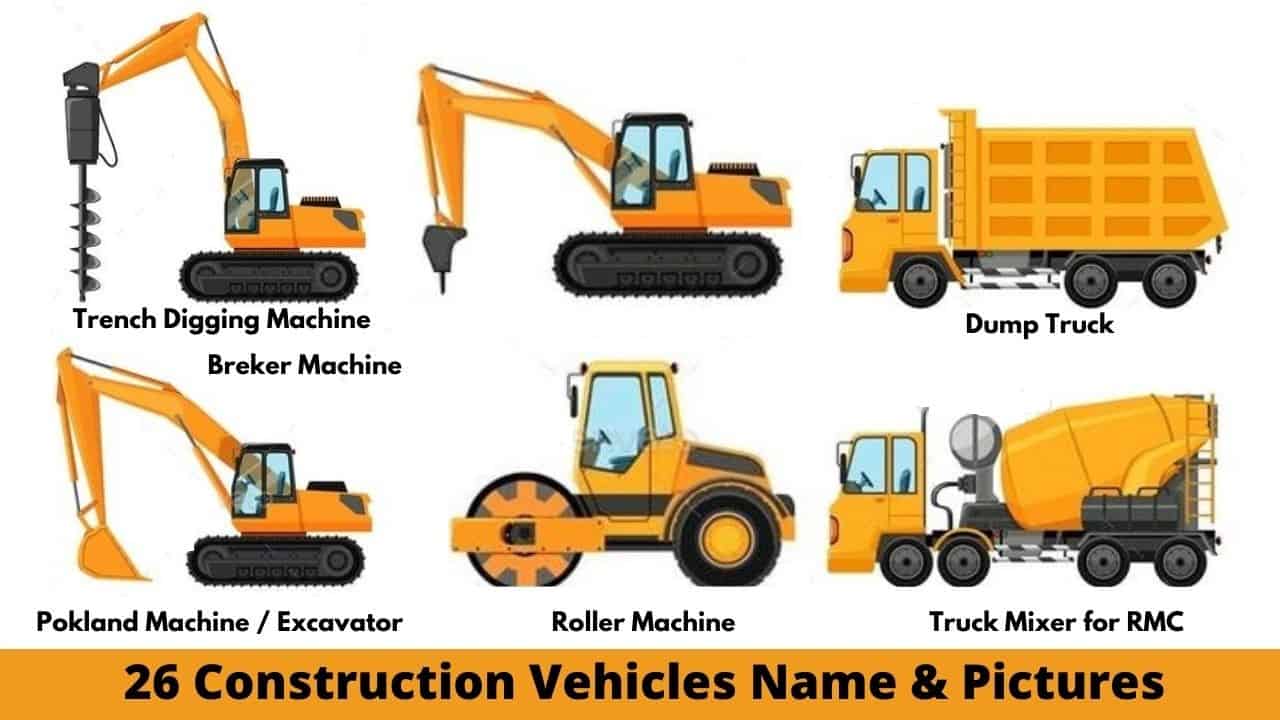 Construction Equipment Names And Pictures